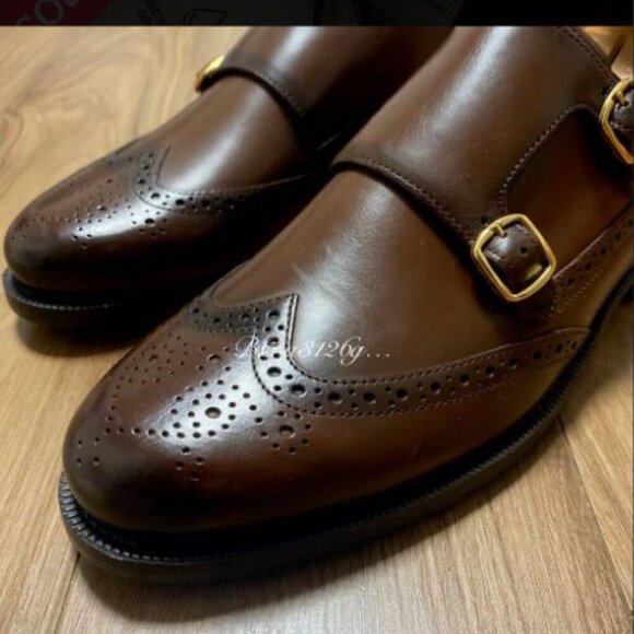 ZARA genuine leather double monk strap shoes SIZE 27cm USA 9 2408/920/100 - Picture 5 of 9